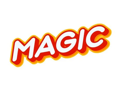 Magic. Cool phrase lettering isolated on white colourful text effect design v Stock Illustration