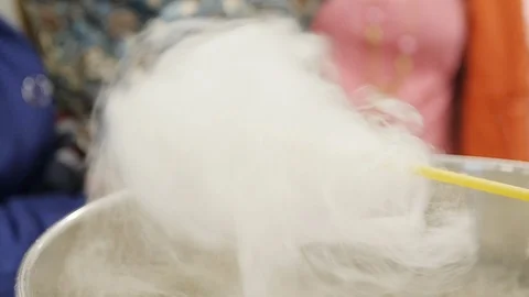 Magic Of Cotton Candy. Slowmotion Stock Footage 98149398
