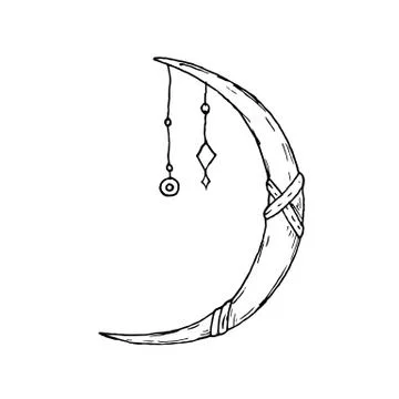 Magic crescent. Vector illustration. Isolated. Hand-drawn style. Stock Illustration