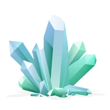 Magic crystal. Amethyst, topaz, blue quartz, ruby green gemstone. Game treasure Stock Illustration