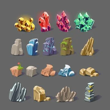 Magic Crystal and Rock Textures Stock-Illustration