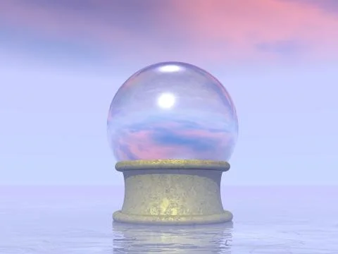 Magic crystal ball for fortune teller - 3D render Stock Illustration