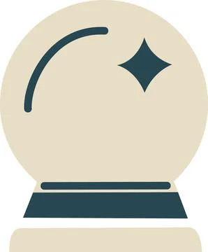 Magic crystal ball fortune telling icon Stock Illustration