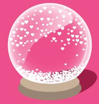 Magic crystal ball with small white heart inside Stock Illustration