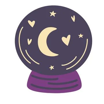Magic crystal ball with stars. Predicting the future. Halloween concept. Fort Stock Illustration
