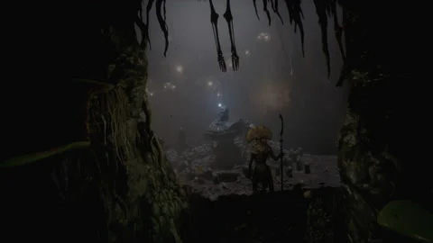 The magic crystal brings an alien monster by hypnosis 04 Stock Footage 235882820