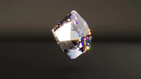 Magic Crystal diamond stone on black bg able to loop endless Stock Footage 330120534