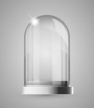 Magic crystal flask of glass. Empty snow bulb. White transparent glass flask on Stock Illustration