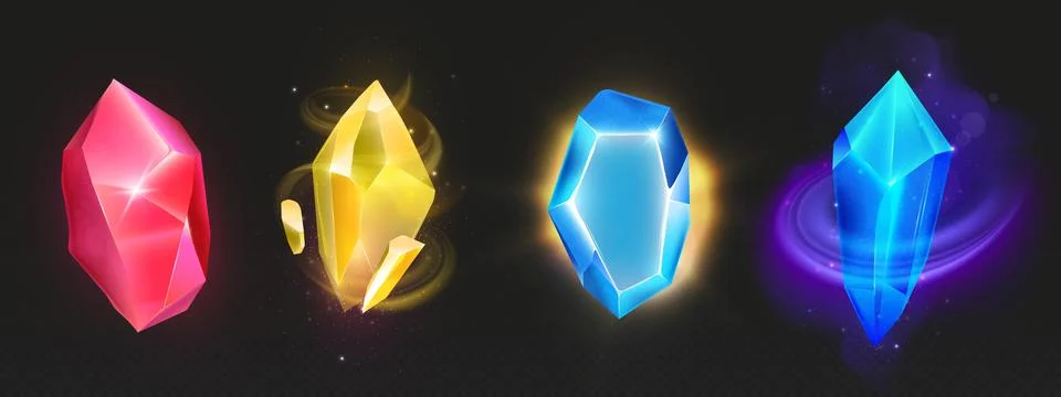 Magic crystal stone icon for game illustration Illustrazione stock