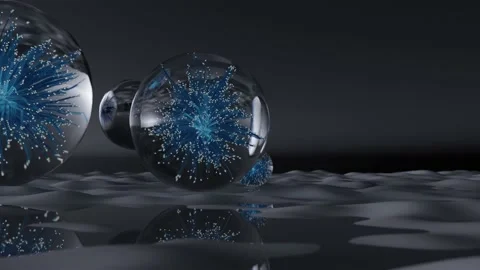 Magic crystall ball, abstract art of surreal glass balls with geometric flowers Stock Footage 233118889