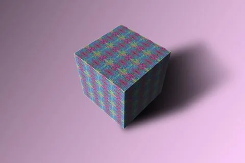 Magic cube gift box mystery magical mysterious tribal dimensional square block Stock Illustration