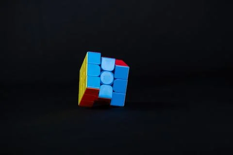 Magic cube or Rubiks cube on white background. Invention by Hungarian archi.. 写真素材
