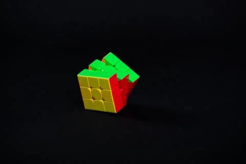 Magic cube or Rubiks cube on white background. Invention by Hungarian archi.. Stock Photos