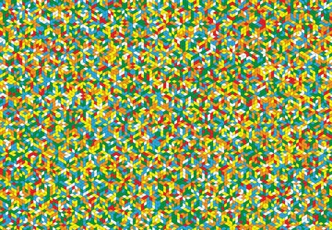 Magic cube pattern seamless design. Color block puzzle vector background. Illustrazione stock