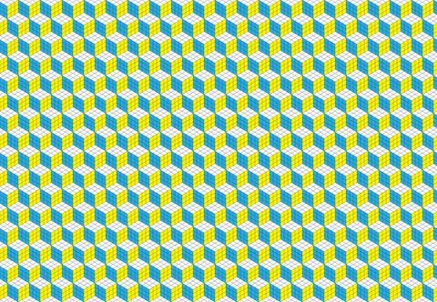 Magic cube pattern seamless design. Color block puzzle vector background. Illustrazione stock