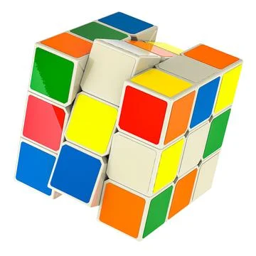 Magic Cube, Puzzle Cube, 3D rendering Stock Illustration