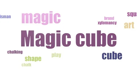 Magic Cube Word Cloud Animated On White Background Stock Footage 107205078