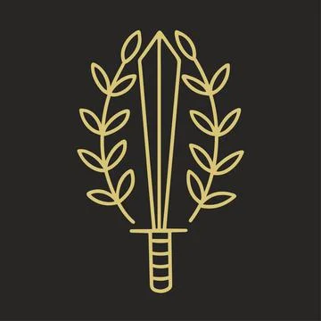 Magic dagger vector doodle illustration Stock Illustration