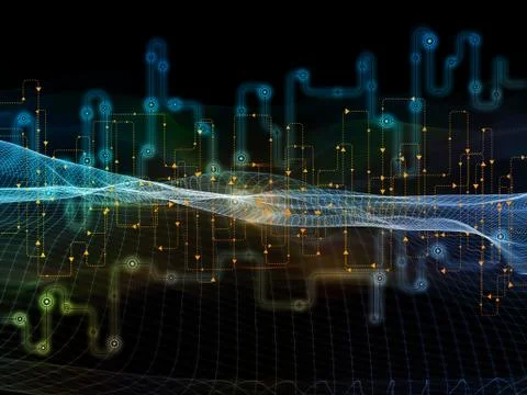 Magic of Data Flow Stock Illustration