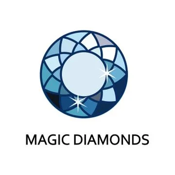 Magic diamond with beautiful facets created by special processing maximizes its Illustrazione stock