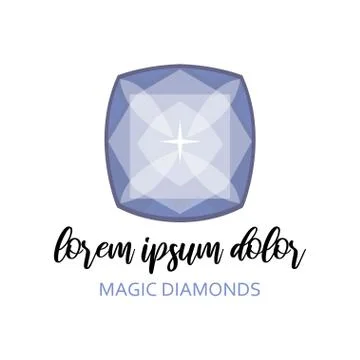 Magic diamond with beautiful facets created by special processing maximizes its Stock Illustration