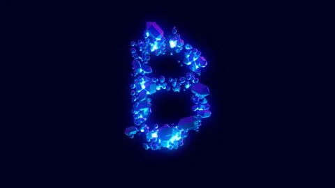 Magic diamonds or ice crystals - bitcoin sign, creative font 스톡 일러스트