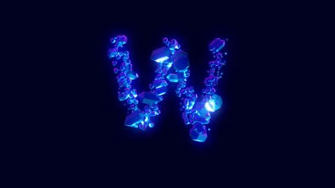 Magic diamonds or ice crystals - letter W, creative alphabet Stock Illustration