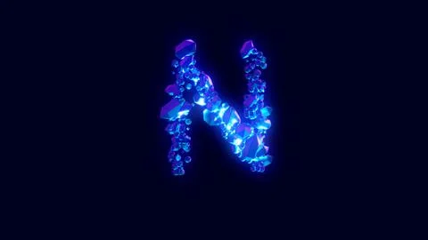 Magic diamonds or ice - letter N, creative font 스톡 일러스트