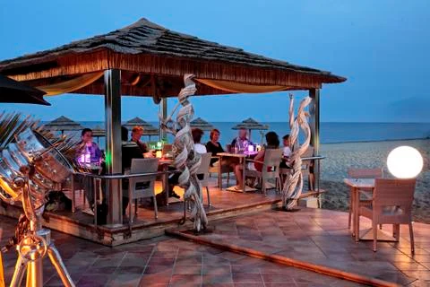 Magic dinner on the sea Stock Photos