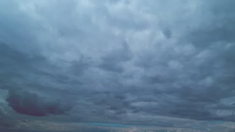 Magic Dramatic Sky In Rainy Weather. Dark Thunderstorm Clouds Rainy Atmosphere Stock Footage 262802541