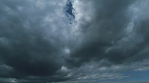 Magic Dramatic Sky In Rainy Weather. Dark Thunderstorm Clouds Rainy Atmosphere Stock Footage 262994880