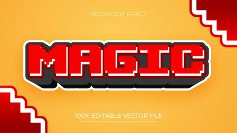 Magic editable text effect in classic pixel style Illustrazione stock