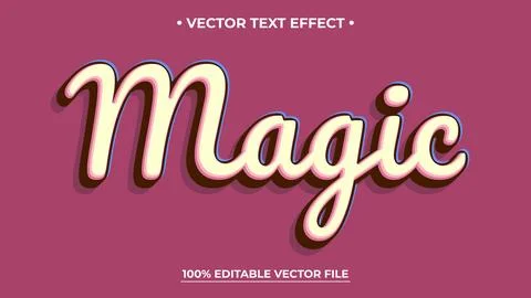 Magic Editable Text Effect, Classic Vintage Retro Text Style 스톡 일러스트