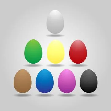 Magic eggs floating on gray background Stock Illustration