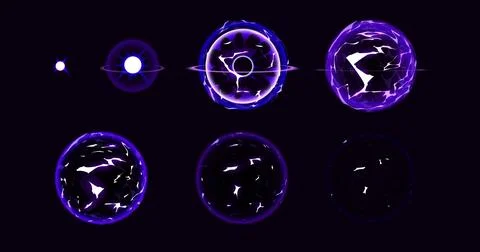 Magic electric lightning ball animation sprite 스톡 일러스트