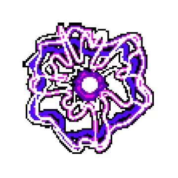 Magic electric orb pixel art vector illustration Stock Illustration