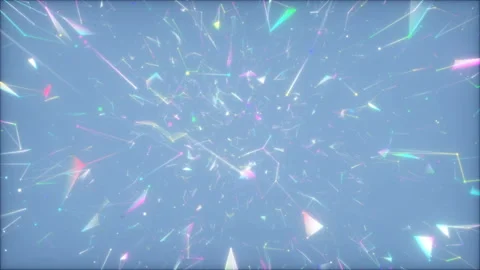 Magic elements are stuck in space.Fly through abstract 3D rendering of a Stock Footage 97512978
