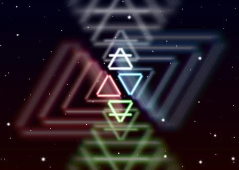 Magic elements symbol spreads the shiny mystic energy in spiritual space Stock Illustration