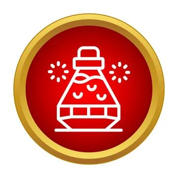 Magic elixir potion bottle with bubbles icon Stockillustratie