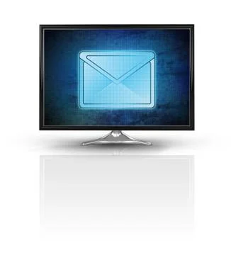 Magic email on blue new modern screen isolated on white illustration 스톡 일러스트