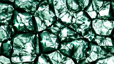Magic emerald green crystals background, glowing gemstone texture with spark Stock Illustration
