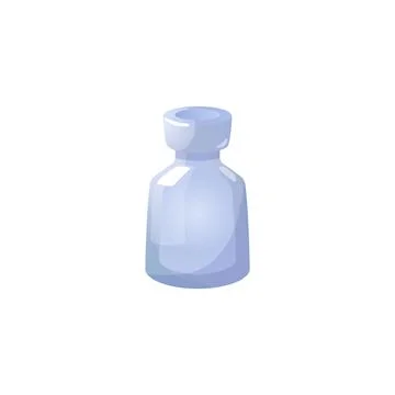 Magic empty potion flask, vector glass bottle with plug and nothing inside Stock Illustration