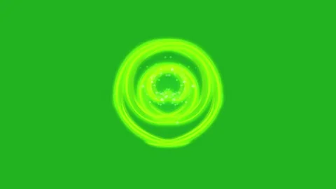 Magic energy circles motion graphics with green screen background Stock Footage 252060357