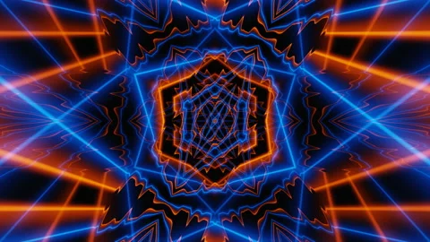Magic energy pattern kaleidoscope vj loop animation background Stock Footage 221860498