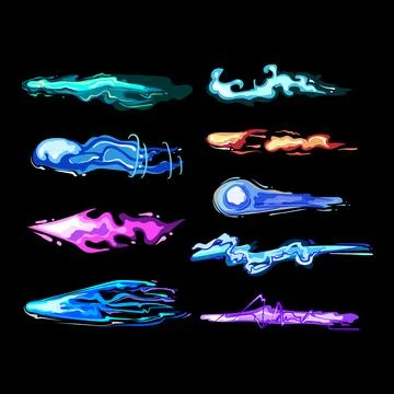Magic energy set cartoon vector illustration Stock Illustration