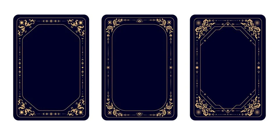 Magic esoteric Tarot cards frames for decks covers Stock Illustration