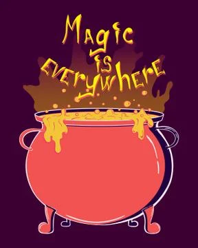 Magic is everywhere lettering poster Stock Illustration