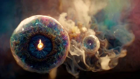 Magic Eye In Fire And Smoke, Animation Loop Stock Footage 208102512
