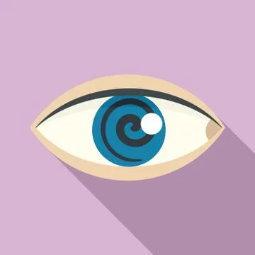 Magic eye hypnosis icon, flat style Stock Illustration