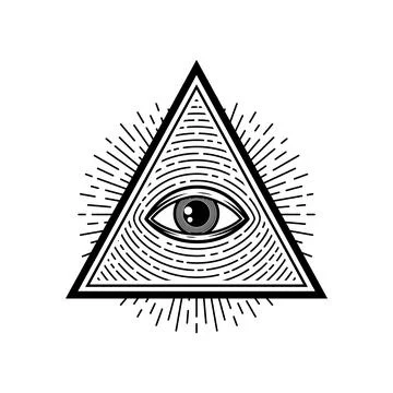 Magic eye in pyramid shape evil protection amulet Ilustración de archivo